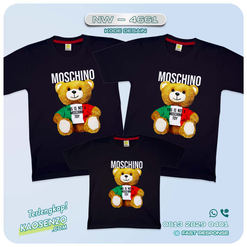 Baju Kaos Couple Keluarga Moschino Bear | Kaos Family Custom | Kaos Moschino Bear- NW 4661