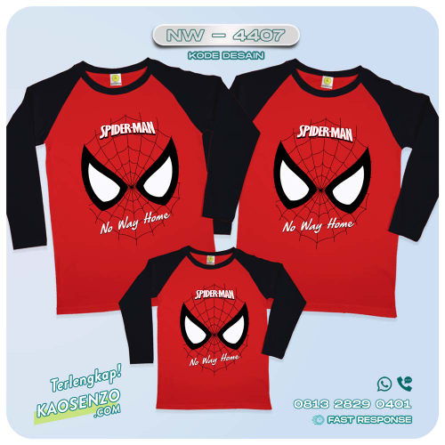 Baju Kaos Couple Keluarga Spiderman | Kaos Family Custom | Kaos Spiderman - NW 4407