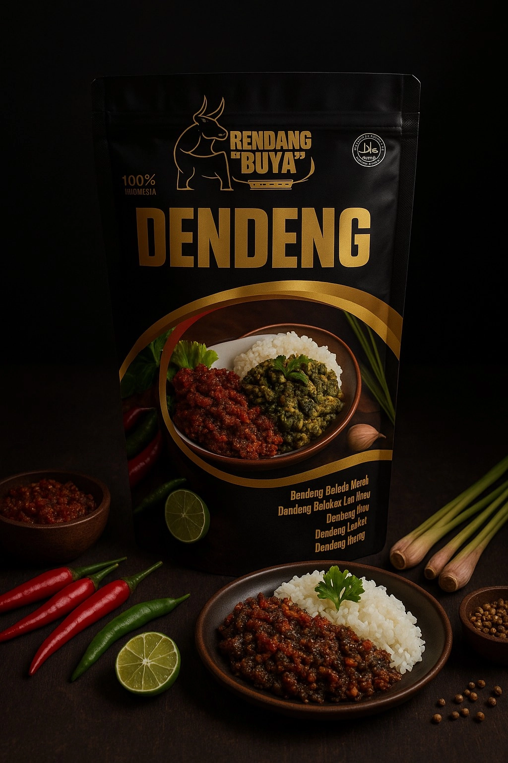 Rendang Buya - Dendeng Balado Merah 1000 gr  siap Saji Halal Asli Padang