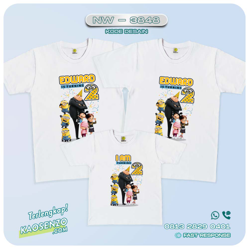 Baju Kaos Couple Keluarga Minion | Kaos Family Custom | Kaos Minion - NW 3848