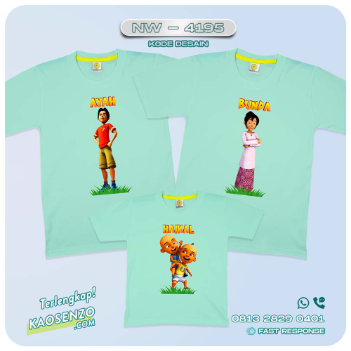 Baju Kaos Couple Keluarga | Kaos Ulang Tahun Anak | Kaos Family Custom Upin Ipin - NW 4195