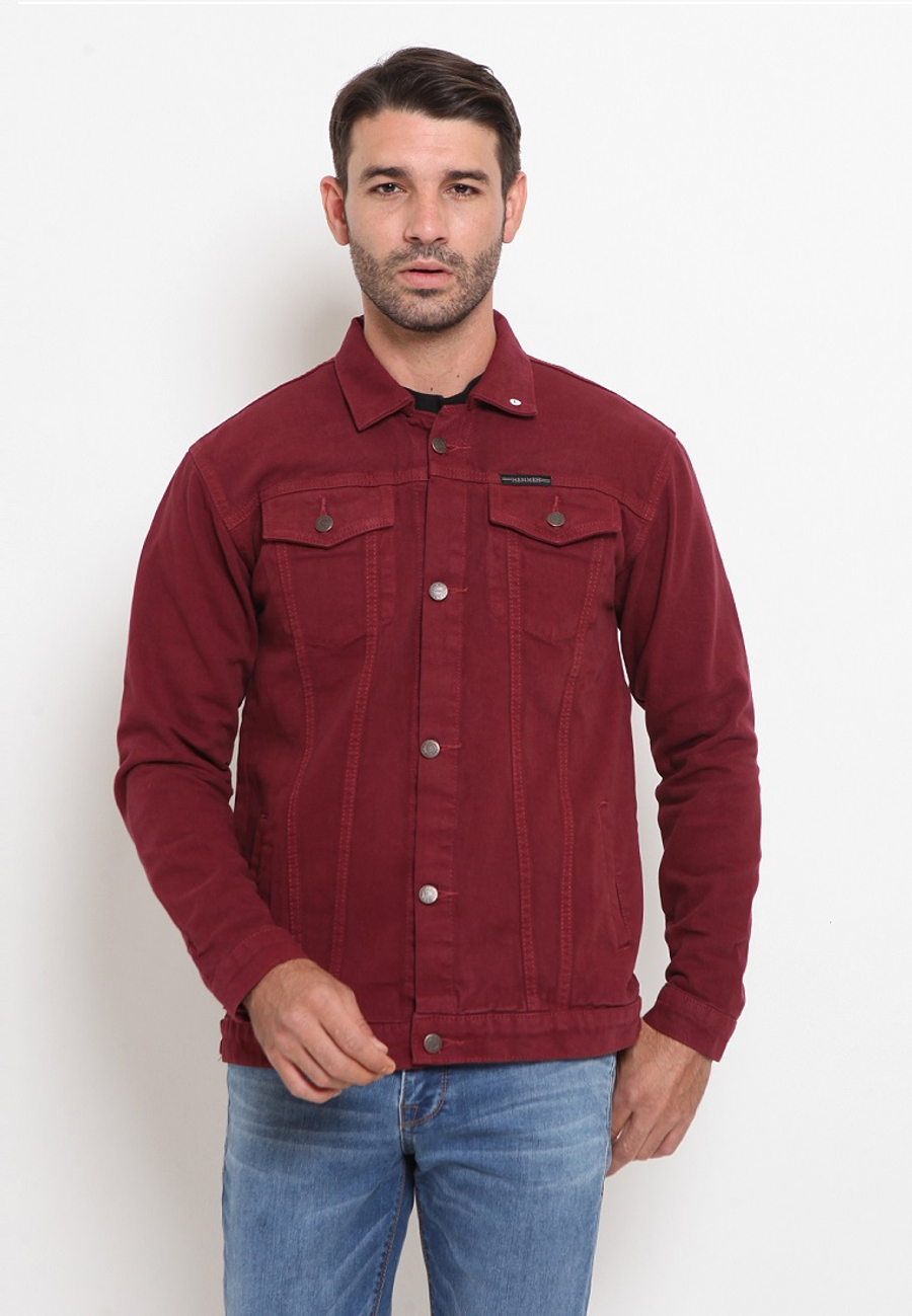 Jaket Jeans Hemmeh Maroon Jaket Jeans Hemmeh Maroon