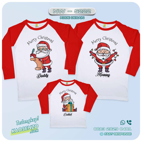 Baju Kaos Couple Keluarga Natal | Kaos Family Custom Christmas | Kaos Natal - NW 5222