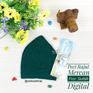 Peci Rajut Mercan 1Pcs FREE Tasbih Digital 1Pcs