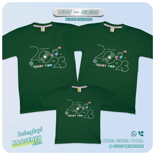 Baju Kaos Couple Keluarga Tahun Baru | Kaos Family Custom New Year 2023 | Kaos Motif Tahun Baru 2023 - NW 5139
