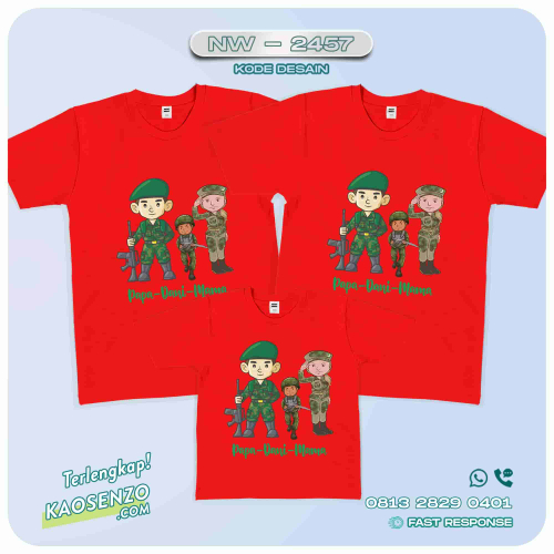 Baju Kaos Couple Keluarga Army | Kaos Ultah Anak | Army - NW 2458