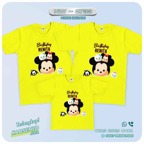 Baju Kaos Couple Keluarga Tsum Tsum | Kaos Family Custom | Kaos Tsum Tsum - NW 2733