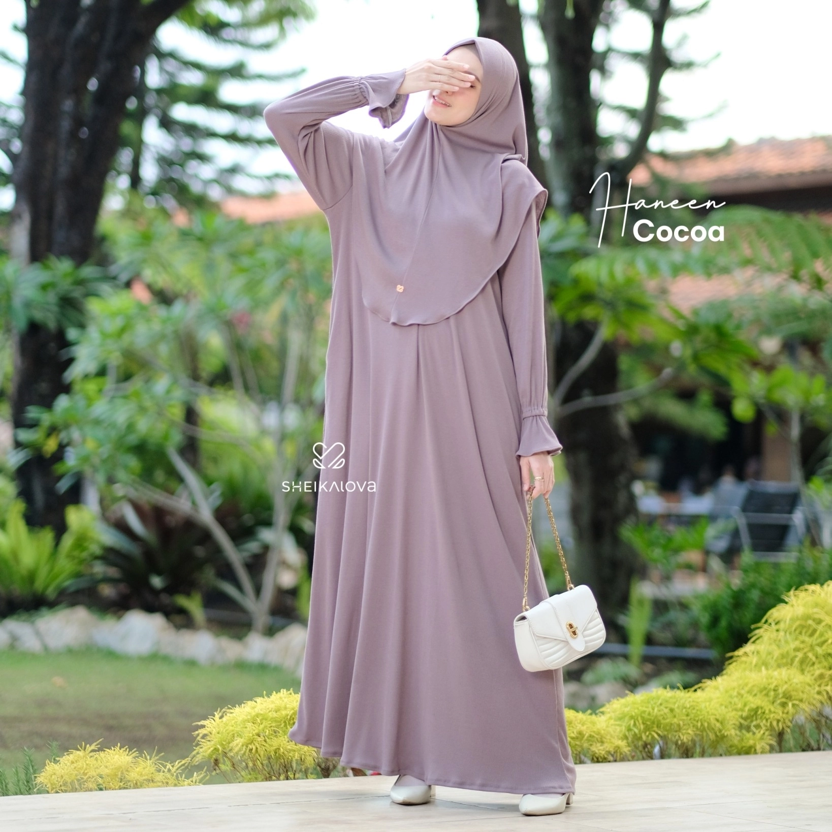Sheika Hijab - Abaya Knit Haneen (Dress Wanita Abaya untuk Umroh Haji Gamis Muslimah Busui)