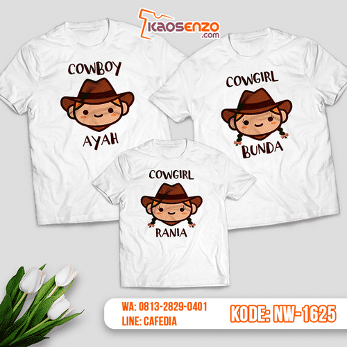 Baju Kaos Couple Keluarga Koboy | Kaos Family Custom | Kaos Koboy - NW 1625