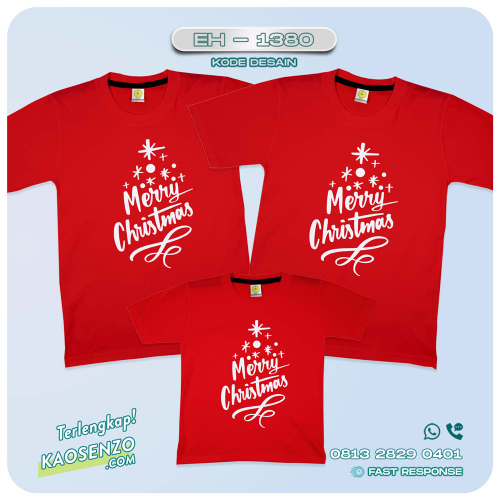 Baju Kaos Couple Keluarga Natal | Kaos Family Custom Christmas | Kaos Natal - EH 1380