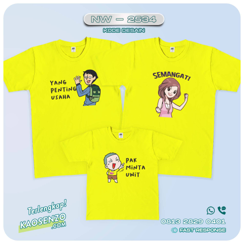 Baju Kaos Couple Keluarga | Kaos Family Custom Emoji-Stiker - NW 2534