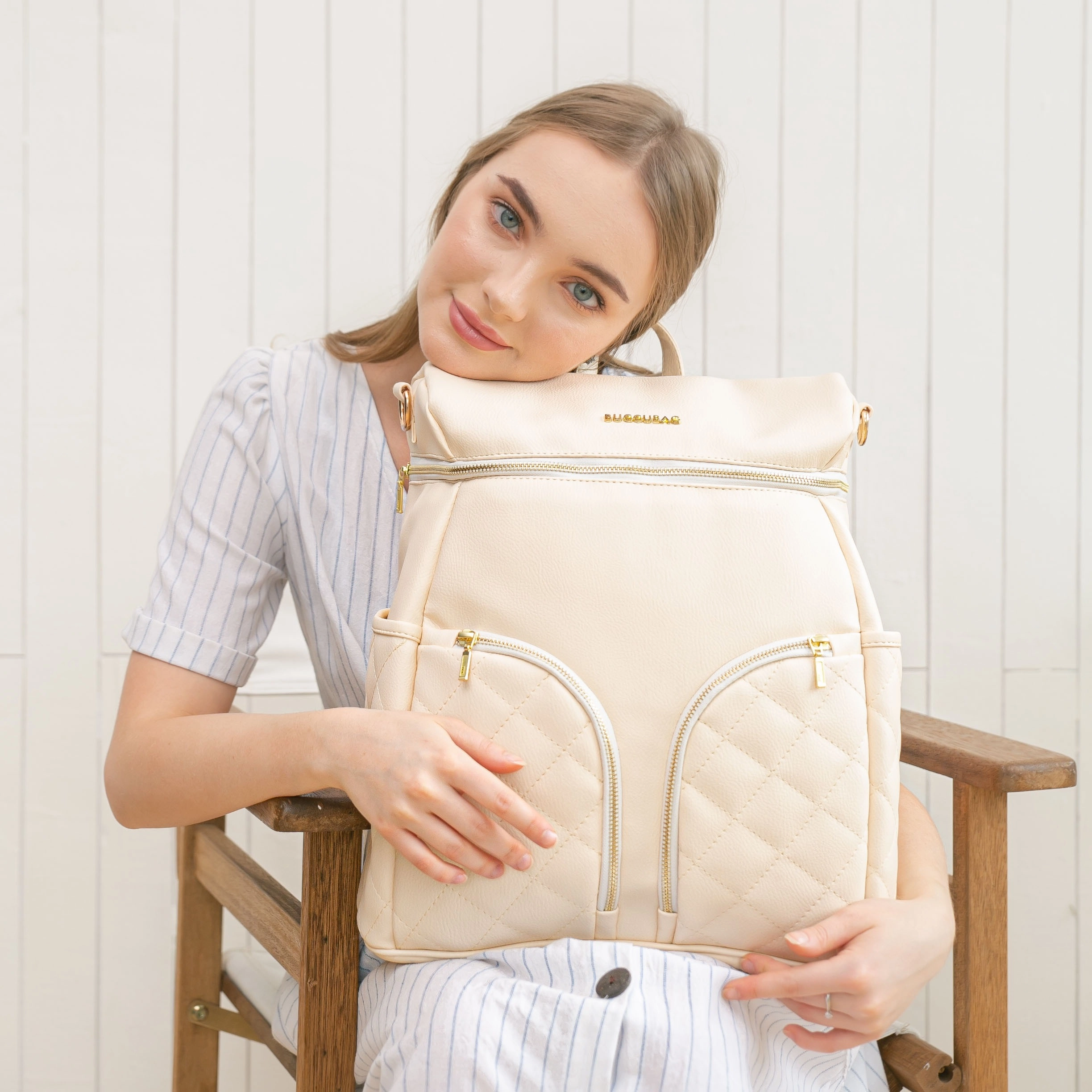 tas perlengkapan bayi besar diaper bag buccubag pop White